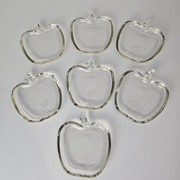 Hazel Atlas Other - Vintage 1950's Hazel Atlas Orchard Apple Glass Coaster Dish Ashtrays, Set of 7